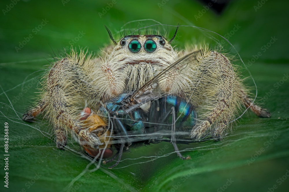 spider with prey spider with prey