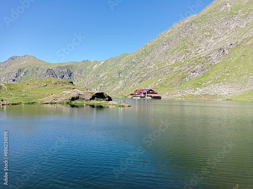 Serene Mountain Lake with Chalet
