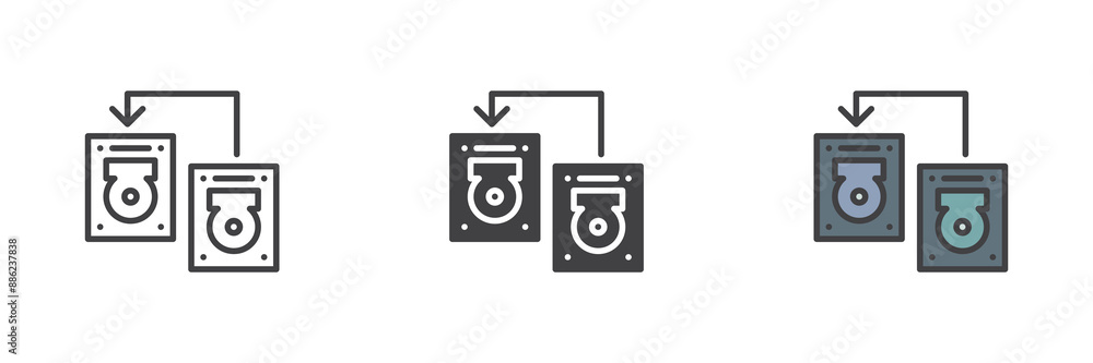 Data recovery different style icon set