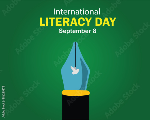 International literacy day vector illustration. Children education background. September 8.