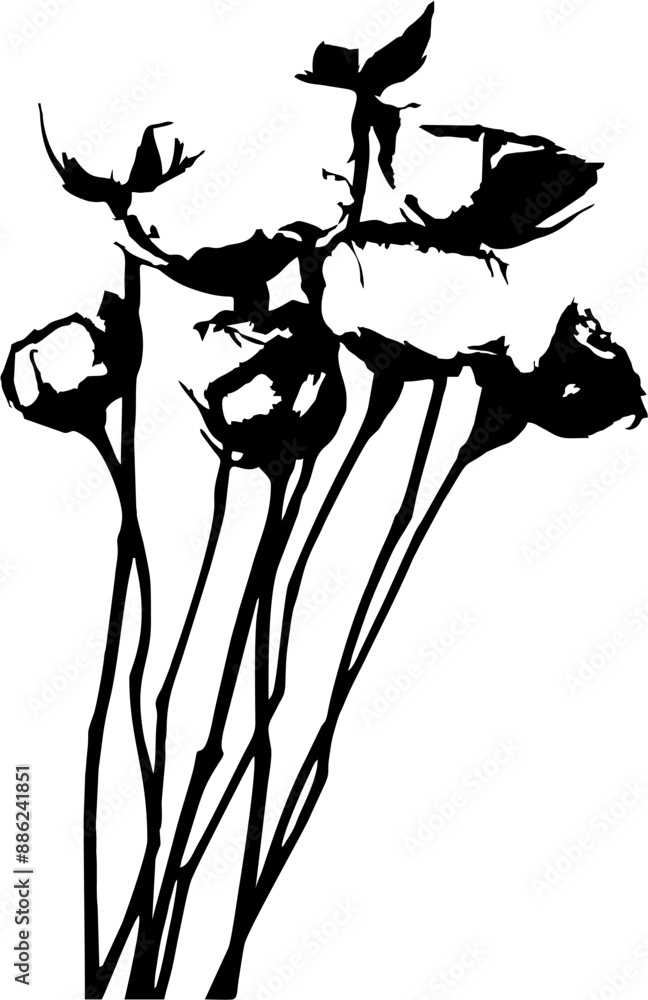 Flower Silhouette Vector Illustrations - High-Quality Editable Graphics Flower Silhouette Vector Illustrations - High-Quality Editable Graphics