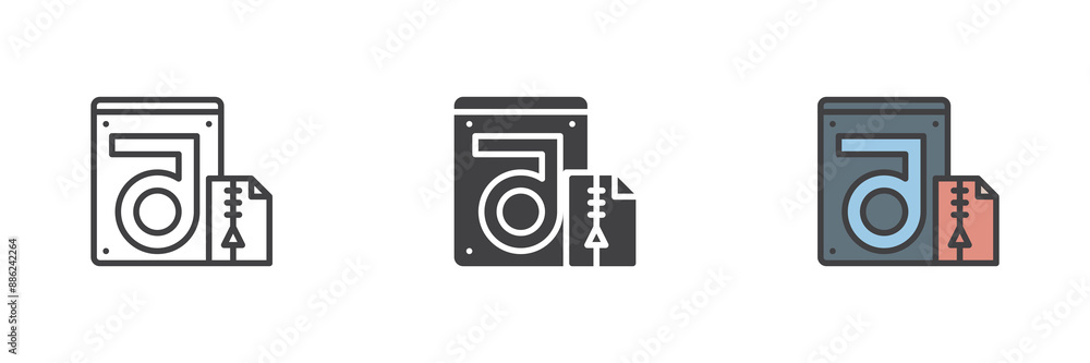 Store compressed folder and hdd different style icon set Store compressed folder and hdd different style icon set