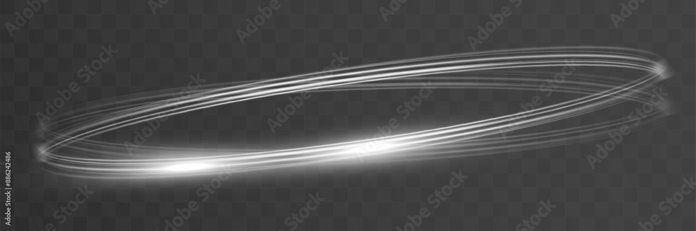 White blur trail wave, circle silver line of light speed.Vector illustration. White blur trail wave, circle silver line of light speed.Vector illustration.