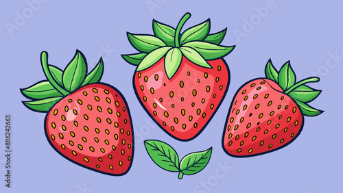 Set of berry strawberry 