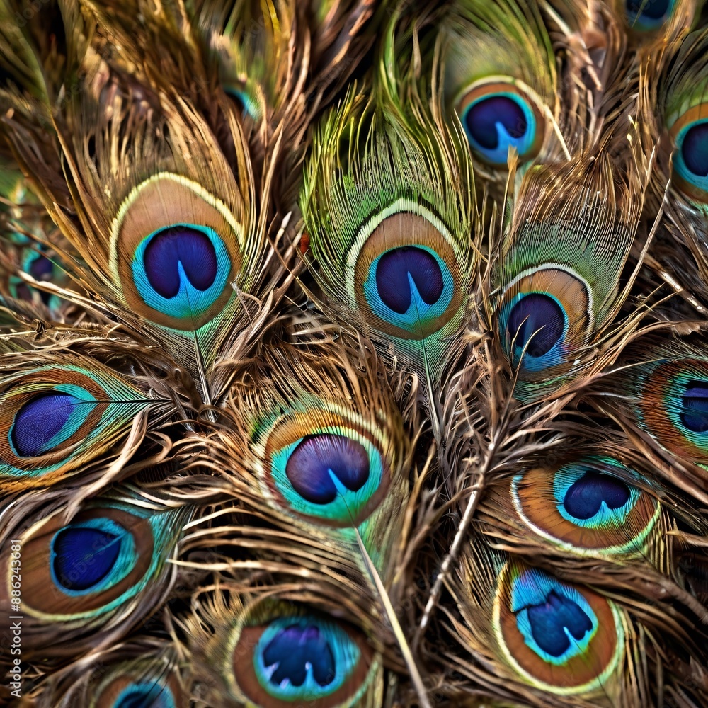 Obraz premium peacock feather close up