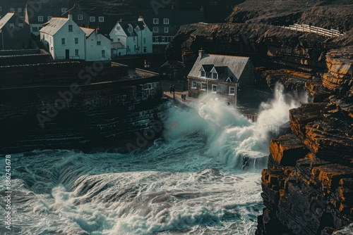 Coastal town's cliffs reveal hidden sea foam messages. Waves spell out fleeting patterns. Nature's secret communication by the sea.