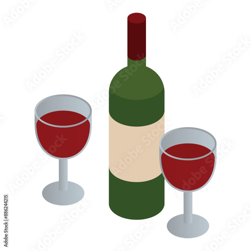 Vector Illustration of Wine and Glasses