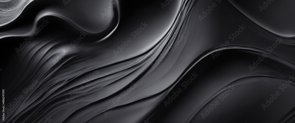 Fototapeta premium Soft and liquid Black waves background