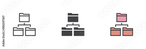 Network folders different style icon set