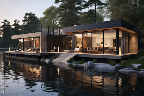 villa house by the lake