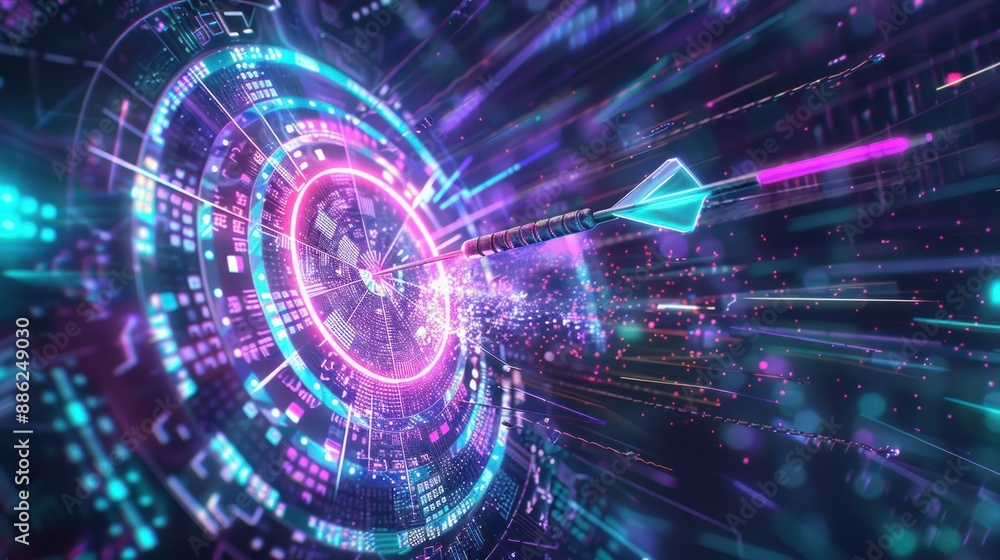 Fototapeta premium Digital Target: A Futuristic Representation of Precision and Success