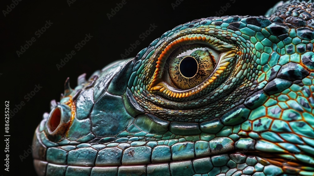 Fototapeta premium Close-up of an Iguana's Eye
