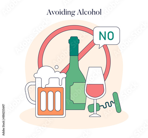 Low Histamine Diet. Flat Vector Illustration