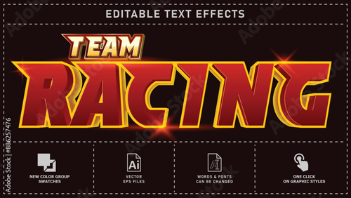 Racing editable text effects. vector eps files.