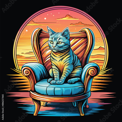 Cute lovely cat and dog vector illustration
