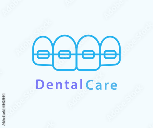 Modern Dentist logo design Dental care clinic icon