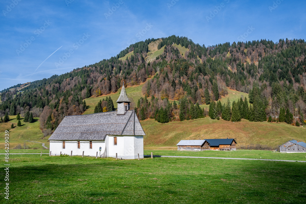 Village of Schönenbach with Chapel, Bregenzerwald, State of Voralberg, Austria Village of Schönenbach with Chapel, Bregenzerwald, State of Voralberg, Austria