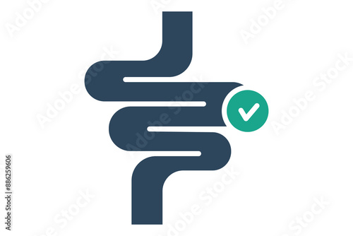Gut icon. icon related to digestive system. solid icon style. gut health elements vector illustration
