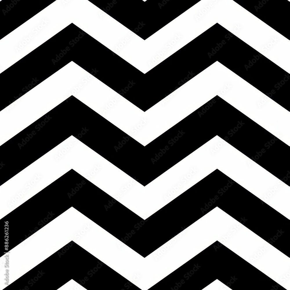 seamless pattern, Bold black and white zigzag pattern wallpaper. Perfect for backgrounds, textiles, and modern designs.