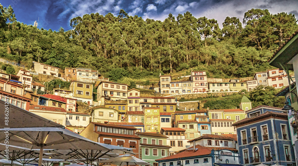 Obraz premium Cudillero, Fishing Village, Cantabrian Sea, Principado de Asturias, Spain, Europe