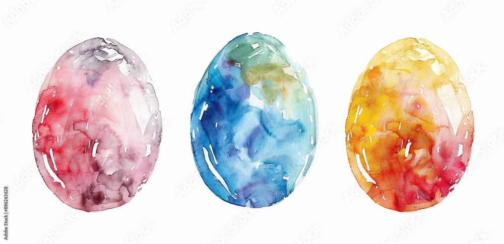 Clipart illustration of an Easter egg with an isolated background in watercolor. Clipart illustration of an Easter egg with an isolated background in watercolor.