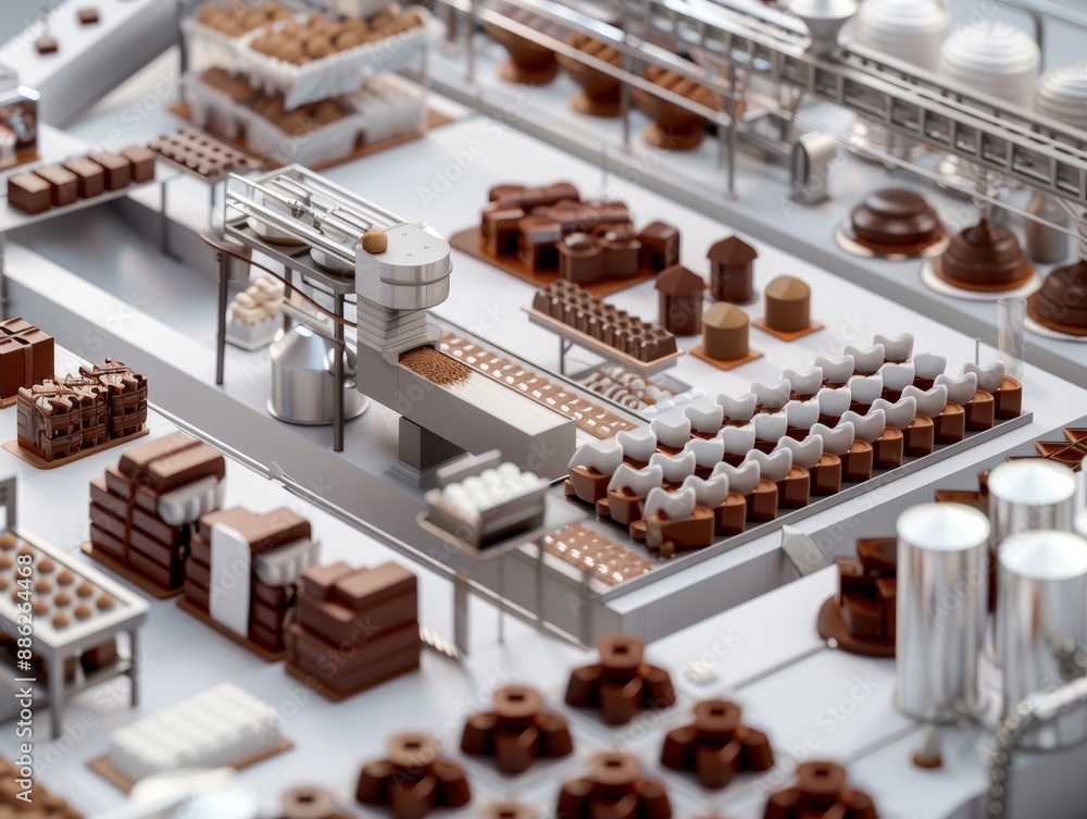 Chocolate Factory Production Line Miniature Model Chocolate Factory Production Line Miniature Model