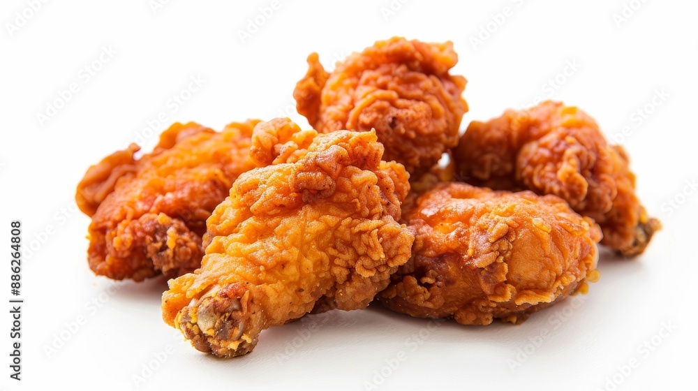 Chicken pieces in fried batter. Fastfood on transparent background and white background. Clipart template. Chicken pieces in fried batter. Fastfood on transparent background and white background. Clipart template.