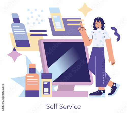 Retail Tech. Flat Vector Illustration
