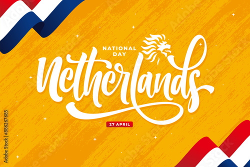 netherlands lettering background vector design