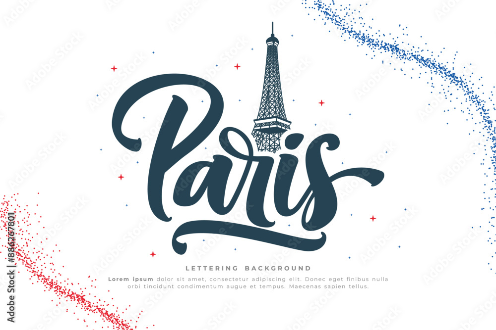 paris lettering background vector design paris lettering background vector design