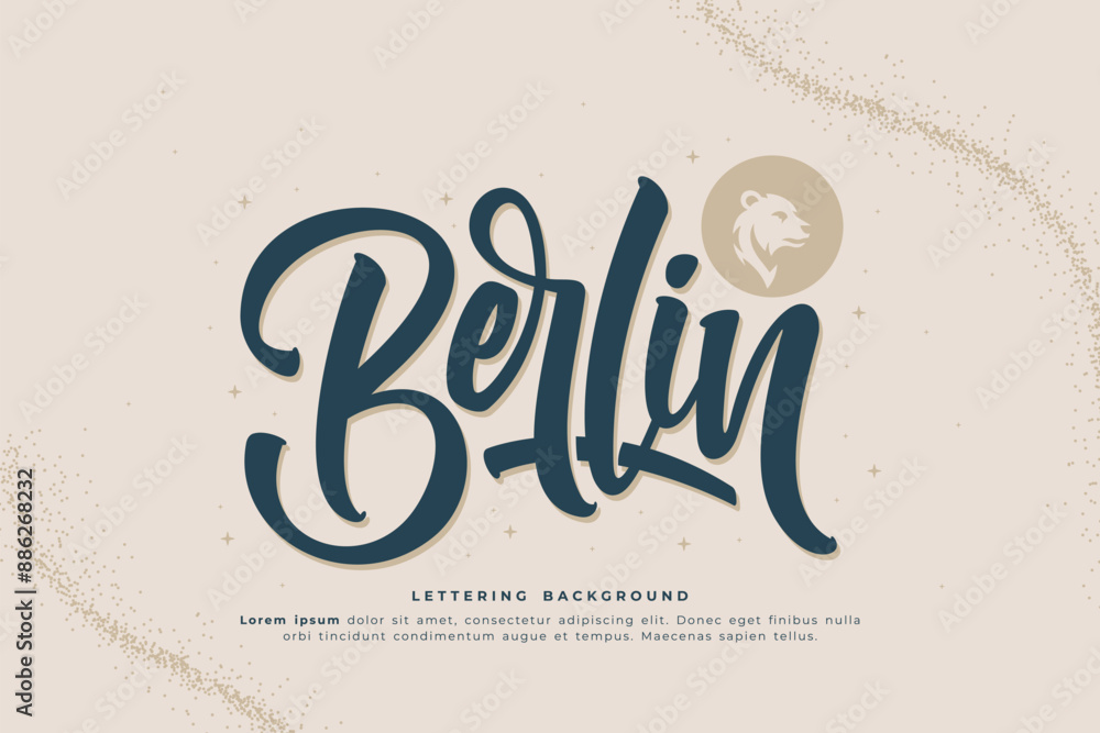 Obraz premium berlin lettering background vector design