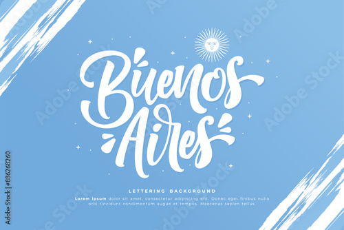 buenos aires lettering background vector design