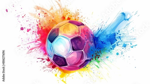 Watercolor soccer ball clipart, for inspiring future athletes