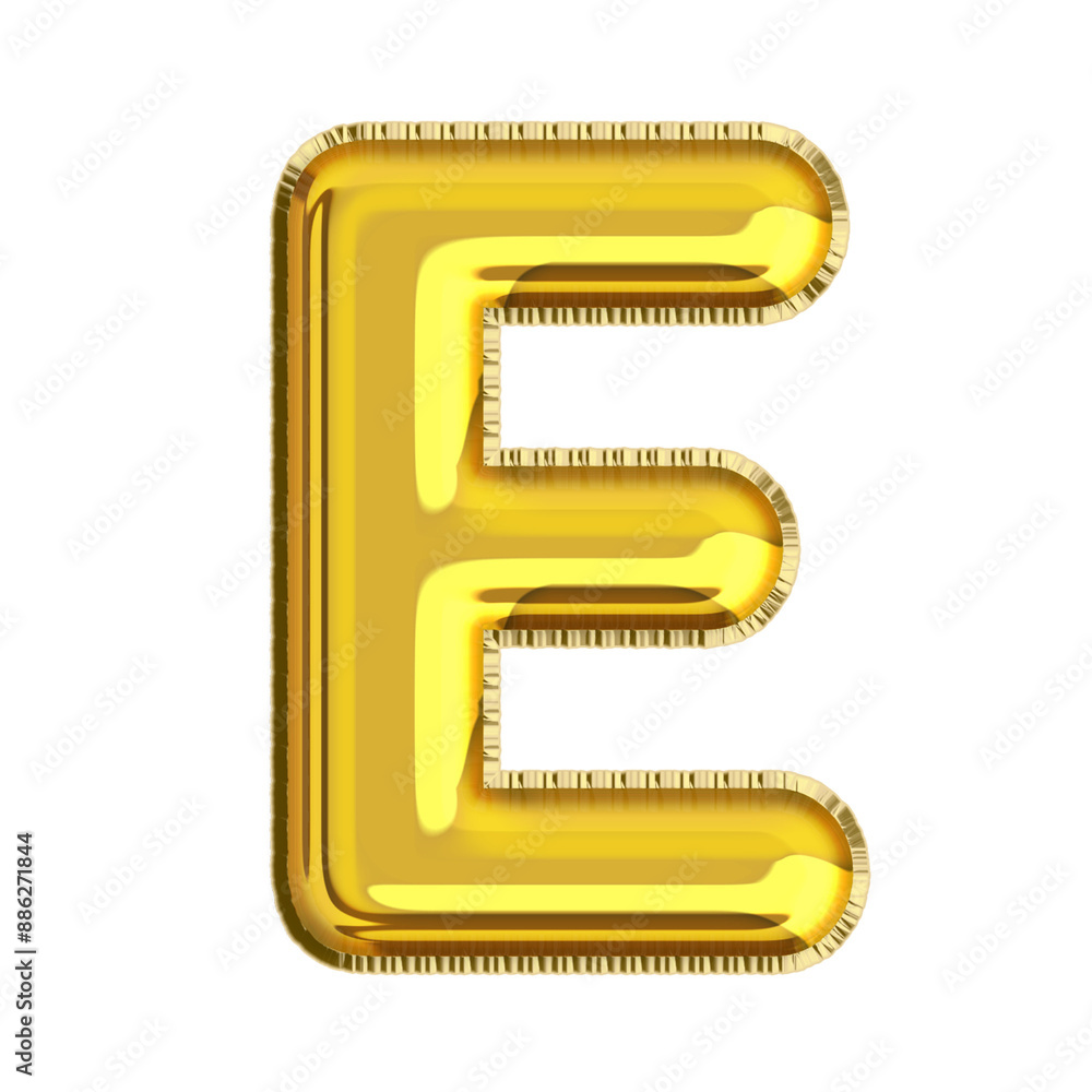 Fototapeta premium Gold foil balloon English letter E