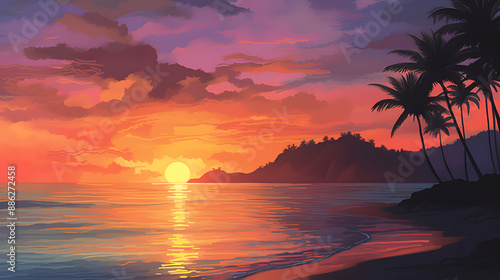 Serene Beach Sunset