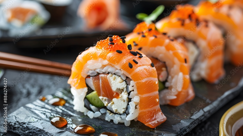 Quick and easy summer recipes, sushi rolls, Japanese Sumi-e style Quick and easy summer recipes, sushi rolls, Japanese Sumi-e style