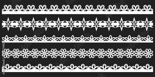 Hand drawn lace scalloped paper punch border 