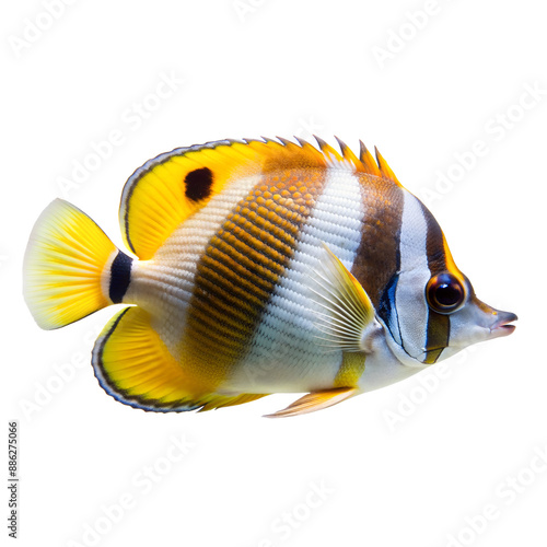 Reef Butterflyfish isolated on background photo