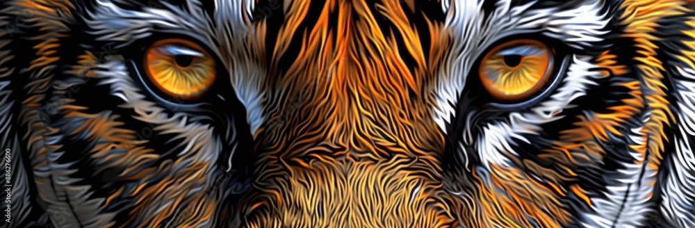 Tiger's Gaze - A Close-Up of Intensity Tiger's Gaze - A Close-Up of Intensity