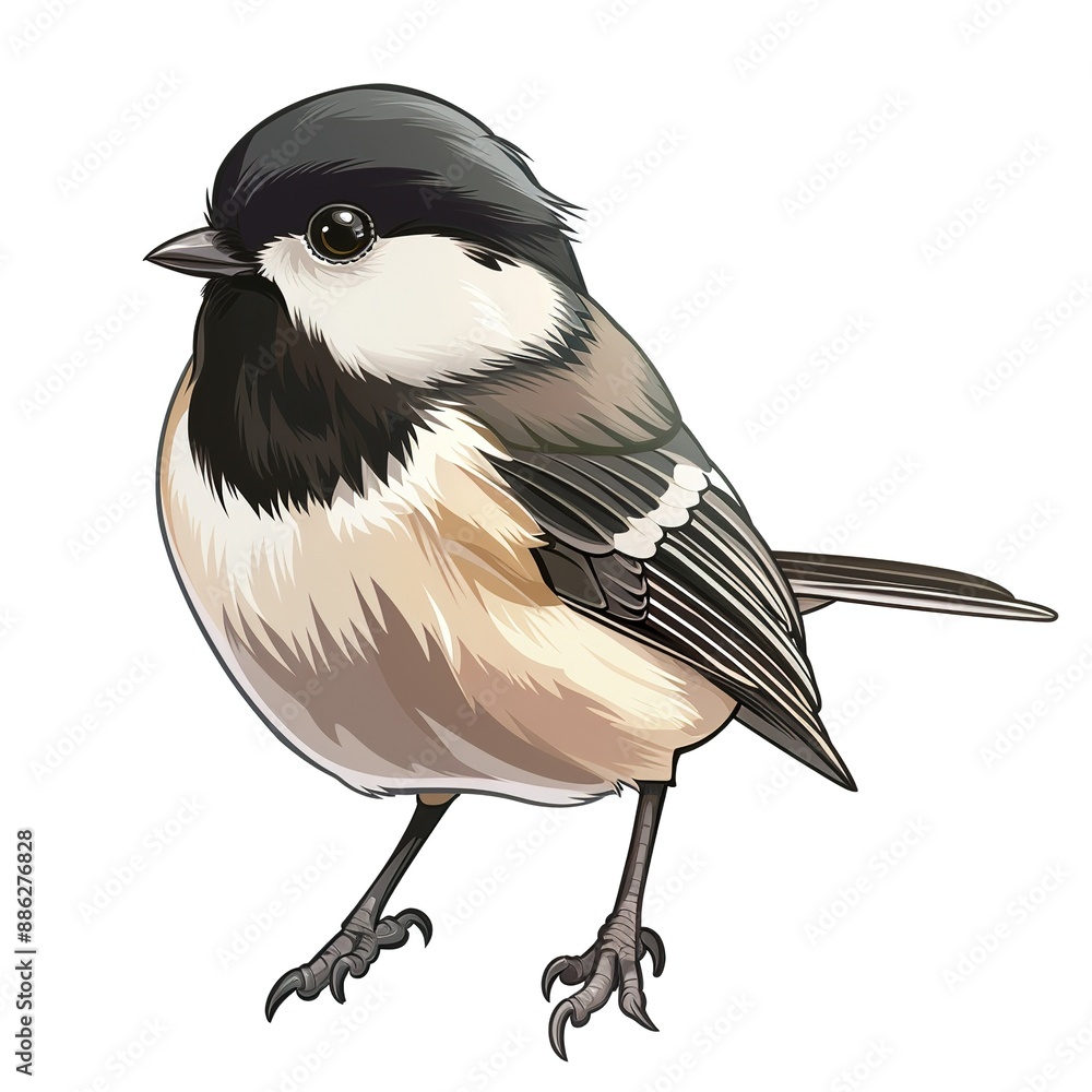 Obraz premium Chickadee Classic fashion cartoon isolated whitebackground