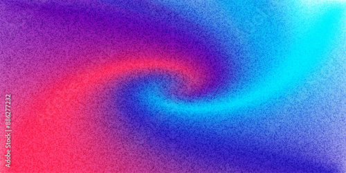Swirl Color gradient background, abstract blue grain swirl gradation texture, vector violet and pink noise texture blur abstract background. Grainy Textured Gradient background