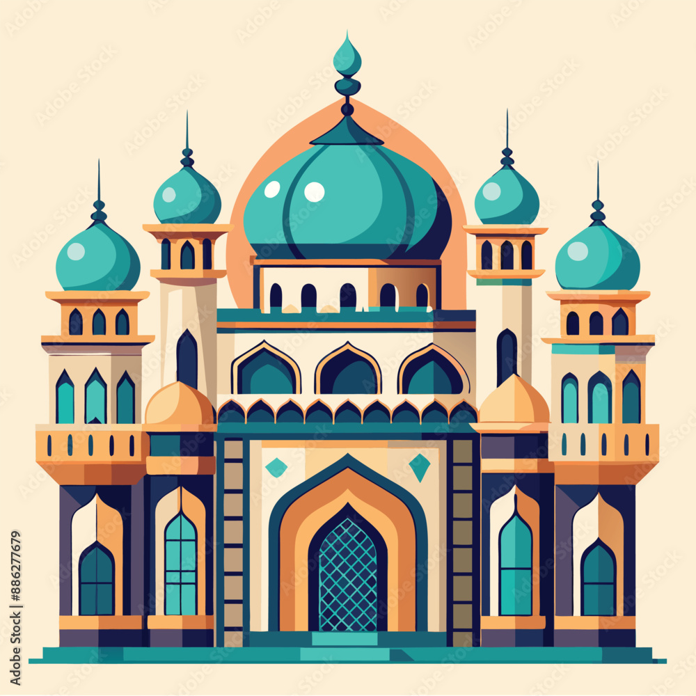 Fototapeta premium Mosque icon vector illustration,