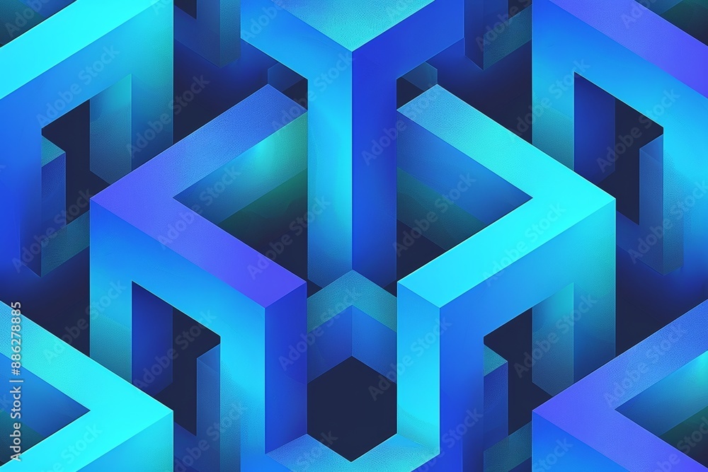 Shimmering pixel triangles on deep blue gradient background creating a mesmerizing geometric pattern Shimmering pixel triangles on deep blue gradient background creating a mesmerizing geometric pattern