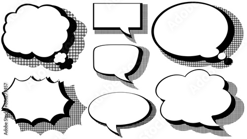 Bubble comic set-hand drawn speech bubbles