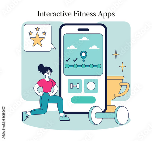 Health Gamification. Flat Vector Illustration