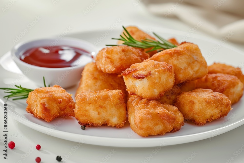 Croquetas fritas with salsa tomato y mayo aperitif on a grey and white background Croquetas fritas with salsa tomato y mayo aperitif on a grey and white background