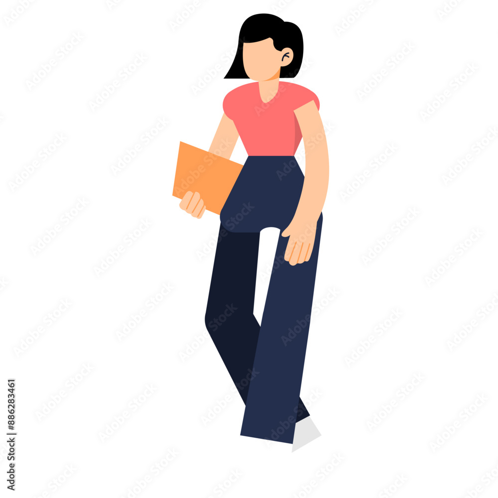 Business woman character presenting illustration Business woman character presenting illustration