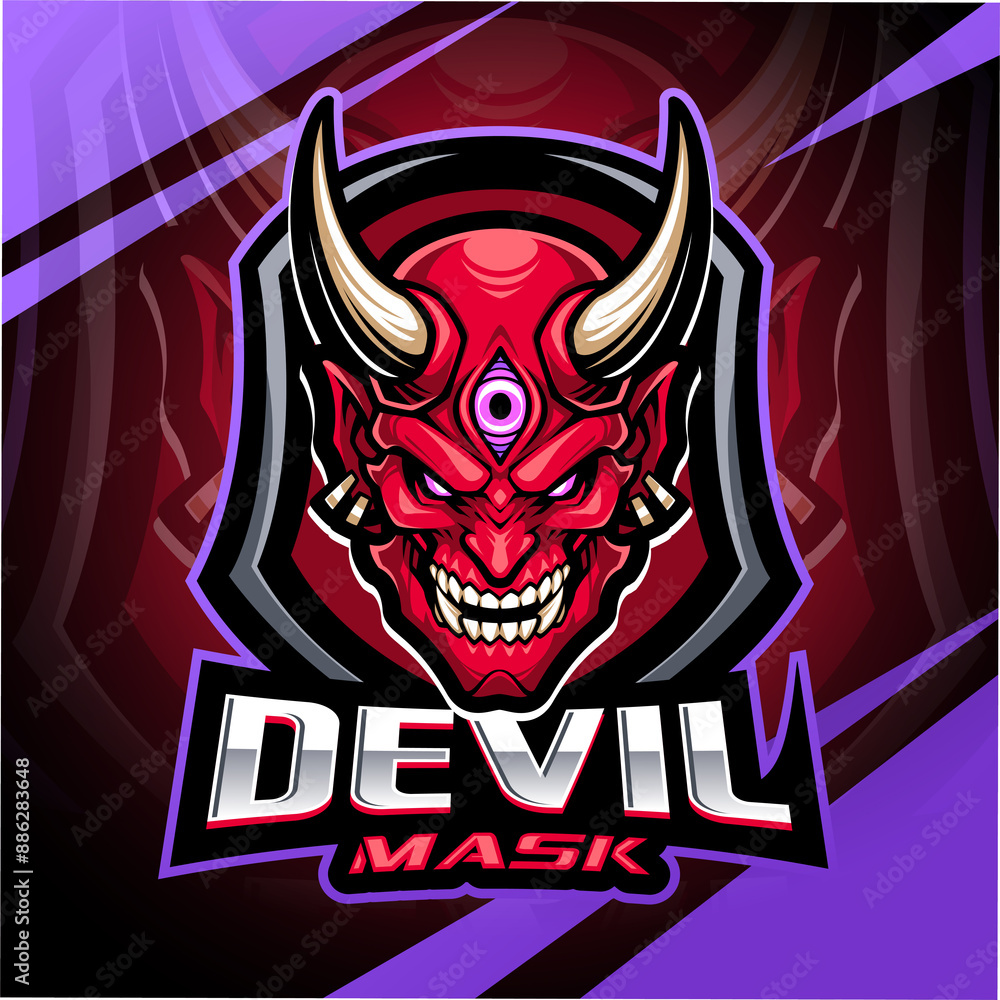 Devil mask esport mascot logo design Devil mask esport mascot logo design