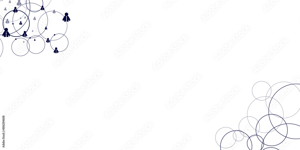 Obraz premium Abstract human connections, Bright background.