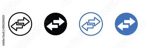  exchange arrow icons, arrows transfer icon, Swap icon with two arrows isolated on white background